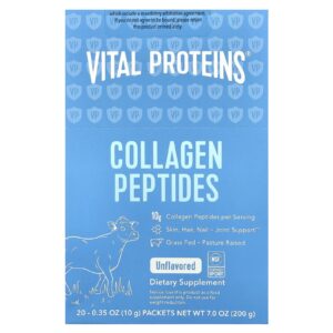 Vital Proteins Peptídeos de Colágeno Sem Sabor 20 Pacotes 10 g (035 oz) Cada