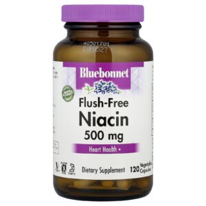 Bluebonnet Nutrition Niacina sem Lavagem 500 mg 120 Cápsulas Vegetais