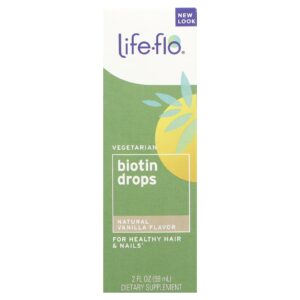 Life-flo Biotin Drops For Healthy Hair & Nails Natural Vanilla Flavor 10000 mcg 2 fl oz (60 ml)