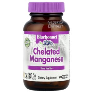 Bluebonnet Nutrition Manganês Quelado 10 mg 90 Cápsulas Vegetais