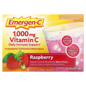 Emergen-C Vitamina C Framboesa 1.000 mg 30 Embalagens 91 g (032 oz) Cada
