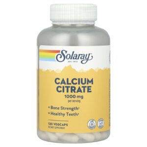 Solaray Citrato de Cálcio 120 VegCaps (250 mg por Cápsula)