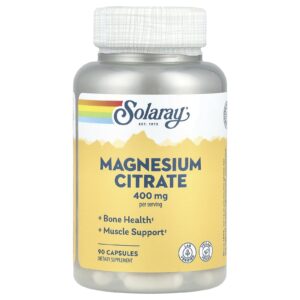 Solaray Citrato de Magnésio 90 Cápsulas (133 mg por Cápsula)