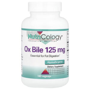 Nutricology Ox Bile 125 mg 180 Cápsulas Vegetais