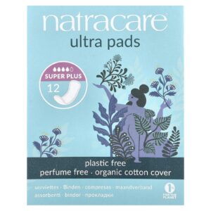 Natracare Ultra-absorventes Cobertura de Algodão Orgânico Super Plus 12 Absorventes