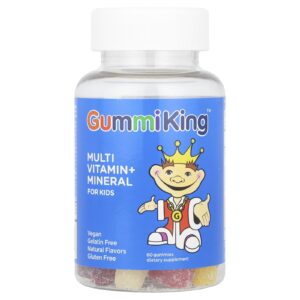 GummiKing Gomas Multivitamínicas + Minerais para Crianças Morango Laranja Limão Uva Cereja e Toranja 60 Gomas