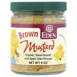 Eden Foods Mostarda Marrom Orgânica com Vinagre de Sidra de Maçã 255 g (9 oz)