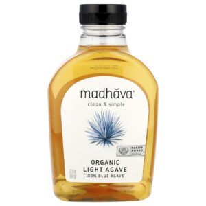 Madhava Orgânico Luz Dourada Agave Azul Adoçante de Baixo Teor Glicêmico 23.5 oz (667 g)