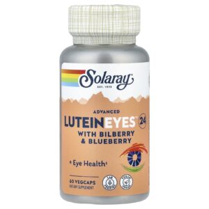 Solaray Advanced Lutein Eyes 24 com Mirtilo Europeu e Mirtilo 60 VegCaps