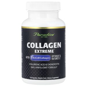 Paradise Herbs Collagen Extreme® com BioCell Collagen® OptiMSM® e Natures C® 120 Cápsulas
