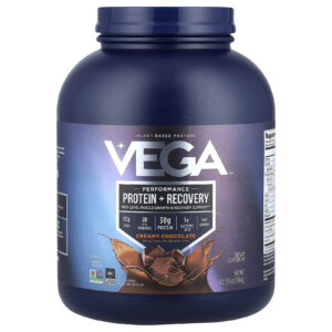Vega Proteína à Base de Plantas Proteína para Desempenho + Recuperação Chocolate Cremoso 198 kg (4 lb 59 oz)