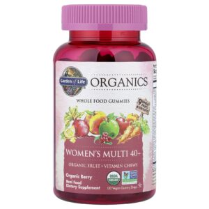 Garden of Life Organics Gomas de Multivitamínico para Mulheres Acima de 40 Anos Frutos Silvestres Orgânicos 120 Gomas Veganas