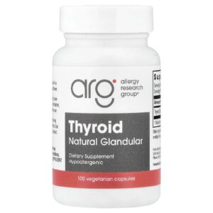 Allergy Research Group Tiroide Glandular e Natural 40 mg 100 Cápsulas Vegetarianas