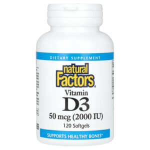 Natural Factors Vitamina D3 50 mcg (2.000 UI) 120 Cápsulas Softgel