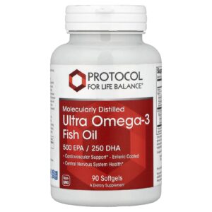 Protocol for Life Balance Óleo de Peixe UltraÔmega-3 Destilado Molecularmente 90 Cápsulas Softgel