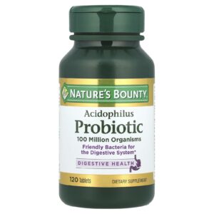 Natures Bounty Probiótico Acidophilus 120 Comprimidos (05 mg por Comprimido)