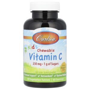 Carlson Vitamina C Mastigável Infantil Tangerina Natural 250 mg 60 Comprimidos Vegetarianos