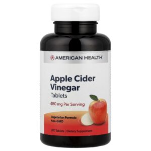 American Health Vinagre de Sidra de Maçã 480 mg 200 Comprimidos (240 mg por Comprimido)