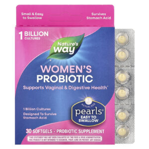 Natures Way Probiotic Pearls para Mulheres 1 Bilhão de UFCs 30 Cápsulas Softgel