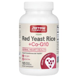 Jarrow Formulas Levedura de Arroz Vermelho Vegana + Co-Q10 120 Cápsulas Vegetais