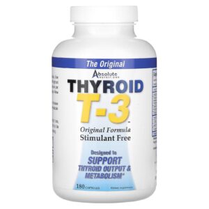 Absolute Nutrition Thyroid T-3 Fórmula Original 180 Cápsulas
