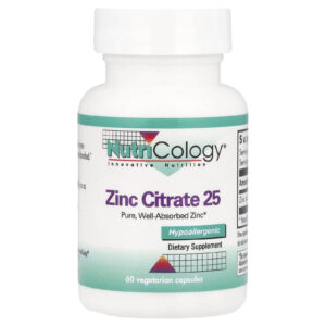 Nutricology Citrato de Zinco 25 60 Cápsulas Vegetarianas