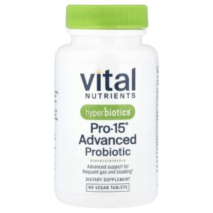 Vital Nutrients Hyperbiotics® Probiótico Avançado Pro-15® 60 Comprimidos Veganos