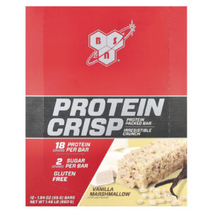 BSN Protein Crisp Marshmallow de Baunilha 12 Barras 56 g (197 oz) cada