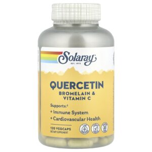 Solaray Quercetina Bromelaína e Vitamina C 120 Cápsulas Veganas