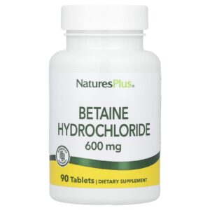 NaturesPlus Cloridrato de Betaína 600 mg 90 Comprimidos