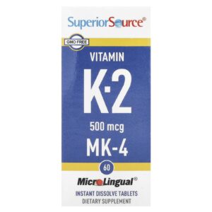 Superior Source Vitamina K-2 500 mcg 60 Comprimidos MicroLingual de Dissolução Instantânea
