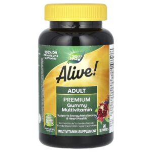 Natures Way Alive! Gomas Premium para Adultos Multivitamínico Uva e Cereja 90 Gomas