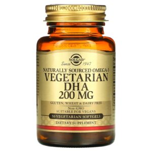 Solgar Ômega 3 de Fonte Natural DHA Vegetariano 200 mg 50 Cápsulas Gelatinosas Vegetarianas