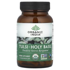 Organic India Tulsi e Manjericão Santo 90 Cápsulas Vegetarianas