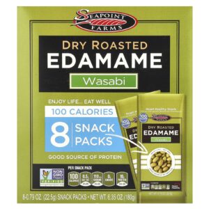 Seapoint Farms Edamame Torrado a Seco Wasabi Picante 8 Pacotes de Lanche 225 g (079 oz) Cada