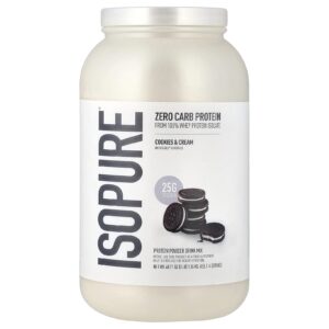 Isopure Zero Carb Proteínas em Pó Cookies & Creme 136 kg (3 lbs)