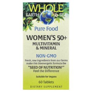 Natural Factors Whole Earth & Sea multivitamínico e mineral para mulheres 60 comprimidos
