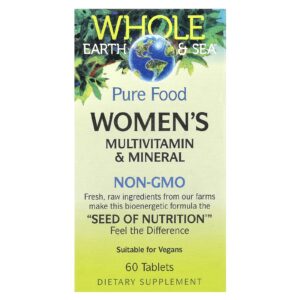 Natural Factors Whole Earth & Sea® Multivitamínico e Minerais para Mulheres 60 Comprimidos