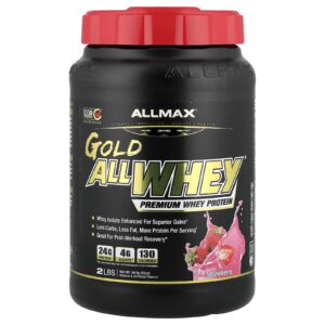 ALLMAX Gold AllWhey® Proteína Whey Premium Morango 907 g (2 lb)