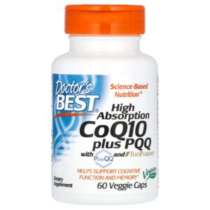 Doctors Best CoQ10 100 mg PQQ 20 mg 60 Cápsulas Vegetais