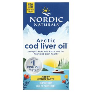 Nordic Naturals Arctic Cod Liver Oil Sabor de Limão-Siciliano 180 Cápsulas Softgel