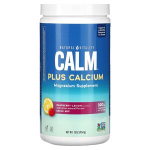 Natural Vitality Natural Calm Plus Calcium Sabor de Framboesa-Limão 454 g (16 oz)