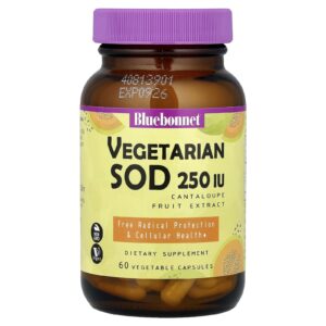 Bluebonnet Nutrition Super Fruit SOD Vegetal Extrato de Melão-cantalupo 250 UI 60 Cápsulas Vegetais
