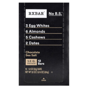 RXBAR Barra de Proteína Chocolate e Sal Marinho 12 Barras 52 g (18 oz) Cada