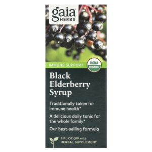 Gaia Herbs Xarope de Sabugueiro Preto Suporte Imunológico 89 ml (3 fl oz)