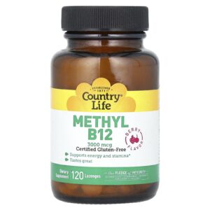 Country Life Metil B12 Fruto Silvestre 3.000 mcg 120 Pastilhas