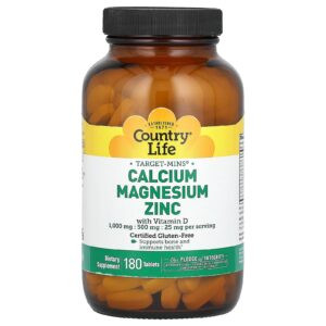 Country Life Alvo-Mins Cálcio Magnésio Zinco com Vitamina D 180 Comprimidos