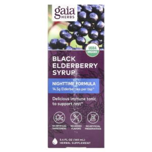 Gaia Herbs Xarope de Sabugueiro Preto NightTime 160 ml (54 fl oz)