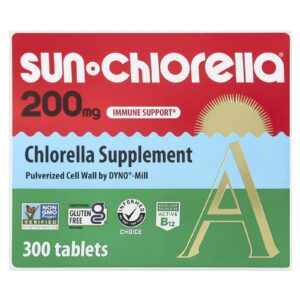 Sun Chlorella Suplemento de Clorela 200 mg 300 Comprimidos