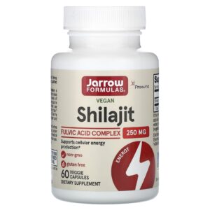 Jarrow Formulas Complexo de Ácido Fúlvico Shilajit Vegano 250 mg 60 Cápsulas Vegetais